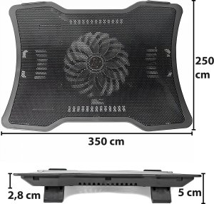 Podstawka chłodząca Retoo PODSTAWKA CHŁODZĄCA PODKŁADKA POD LAPTOPA LED USB 16