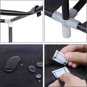 Retoo MATERIAŁOWA SZAFA TEKSTYLNA SKŁADANA GARDEROBA ORGANIZER NA UBRANIA REGAŁ 11