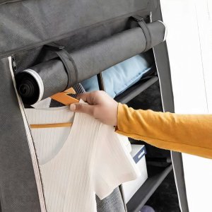 Retoo MATERIAŁOWA SZAFA TEKSTYLNA SKŁADANA GARDEROBA ORGANIZER NA UBRANIA REGAŁ 4