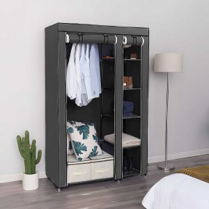 Retoo MATERIAŁOWA SZAFA TEKSTYLNA SKŁADANA GARDEROBA ORGANIZER NA UBRANIA REGAŁ 5