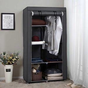 Retoo MATERIAŁOWA SZAFA TEKSTYLNA SKŁADANA GARDEROBA ORGANIZER NA UBRANIA REGAŁ 6