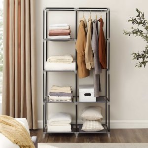 Retoo MATERIAŁOWA SZAFA TEKSTYLNA SKŁADANA GARDEROBA ORGANIZER NA UBRANIA REGAŁ 7
