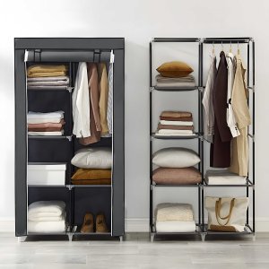 Retoo MATERIAŁOWA SZAFA TEKSTYLNA SKŁADANA GARDEROBA ORGANIZER NA UBRANIA REGAŁ 8