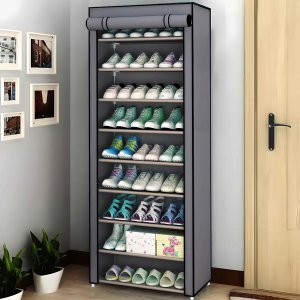 Retoo SZAFKA REGAŁ NA BUTY TEKSTYLNA DUŻA MATERIAŁOWA SKŁADANA ORGANIZER 9 PÓŁEK 15