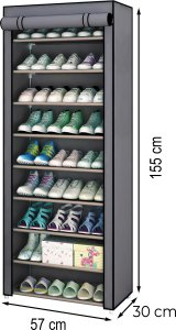 Retoo SZAFKA REGAŁ NA BUTY TEKSTYLNA DUŻA MATERIAŁOWA SKŁADANA ORGANIZER 9 PÓŁEK 16