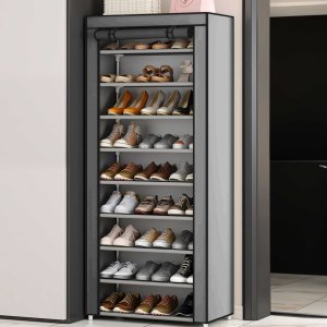 Retoo SZAFKA REGAŁ NA BUTY TEKSTYLNA DUŻA MATERIAŁOWA SKŁADANA ORGANIZER 9 PÓŁEK 6