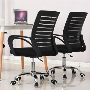 Krzesło biurowe Retoo FOTEL BIUROWY OBROTOWY KRZESŁO BIUROWE DO BIURKA SIATKA CZARNY 150KG 12