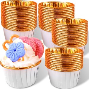 Retoo PAPILOTKI FOREMKI NA MUFFINKI ZŁOTE 50x40mm 50SZT 1