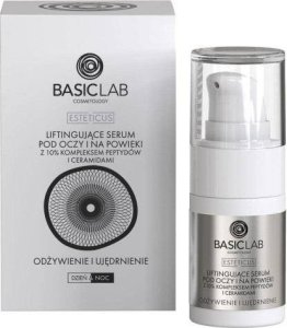 Basiclab BasicLab Esteticus liftingujące serum pod oczy i na powieki 10% kompleks peptydów i ceramidów Odżywienie i Ujędrnienie 15ml 1