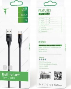Kabel USB T-Phox USB-C - 1 m Czarny (TPRZ008325) 3