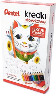 Pentel Kredki ołówkowe Pentel (+ lekcje rysunku) 12 kolorów 1