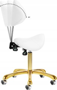 Activeshop Taboret kosmetyczny 1004 Giovanni złoto biały 2