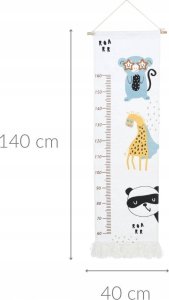 Home Styling Collection Miarka wzrostu na ścianę płócienna z frędzlami, do 160 cm wzrostu, 40 x 140 cm 2