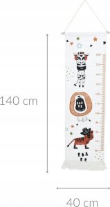 Home Styling Collection Miarka wzrostu na ścianę płócienna z frędzlami, do 160 cm wzrostu, 40 x 140 cm 2