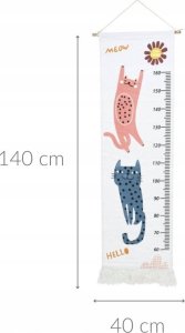 Home Styling Collection Miarka wzrostu na ścianę płócienna z frędzlami, do 160 cm wzrostu, 40 x 140 cm 2