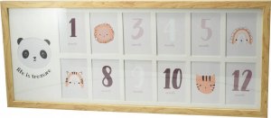 Ramka Home Styling Collection Wisząca ramka na 12 zdjęć do pokoju dziecka, 25 x 60 x 1,8 cm 1