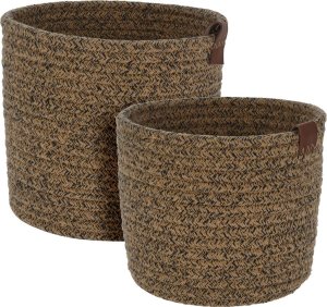 Home Styling Collection Okrągłe kosze do przechowywania, plecione z bawełny, 2 sztuki 1