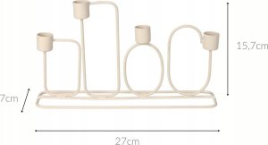 Home Styling Collection Świecznik metalowy jasnoszary na 4 świeczki, 27 x 15,7 cm 2