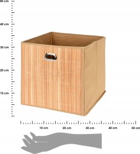 Storage Solutions Pojemnik do przechowywania z bambusowym przodem i uchwytem, 31 x 31 x 30,5 cm 3