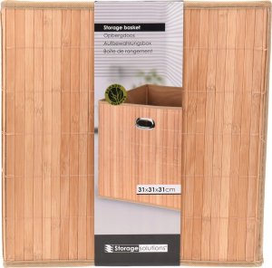 Storage Solutions Pojemnik do przechowywania z bambusowym przodem i uchwytem, 31 x 31 x 30,5 cm 4