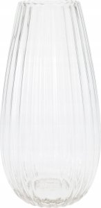 Home Styling Collection Wazon szklany CLEAR, przezroczyste, ryflowane szkło, Ø 15 x 30 cm 1