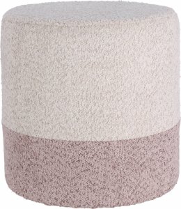 Home Styling Collection Pufa okrągła tapicerowana boucle beżowa Ø 35 x 34 cm 1