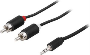 Kabel Deltaco Deltaco MM-138A, 2 x RCA, Male, 3.5mm, Male, 0.5 m, Black 1