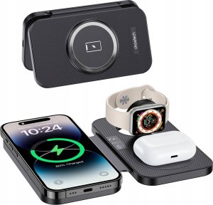 Ładowarka Choetech Ładowarka Choetech T616-F indukcyjna 3w1 kompatybilna z urządzeniami Apple i Samsung - czarna 2
