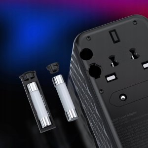 Choetech Adapter podróżny Choetech PD6028 EU / US / AUS / UK 2x USB-C 2x USB-A 100W - czarny 6