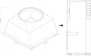 Fral Plenum adaptor wlotowy obiegu gorącego powietrza do FSC08 Wi-Fi ACS07.PLM08 3