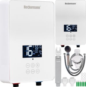 Przepływowy podgrzewacz wody Heckermann Zestaw Przepływowy elektryczny podgrzewacz wody Heckermann SL-X2-60 biały + Słuchawka 1
