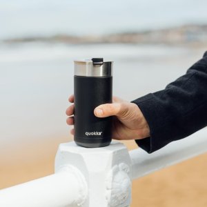 Quokka Quokka Boost Coffee Tumbler - Kubek termiczny ze stali nierdzewnej z zaparzaczem 400 ml (Carbon Black) 2