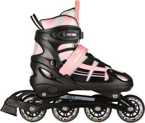 Rolki Nils Extreme NH18366A z wymienną płozą regulowane czarno-różowe r. 31-34 1