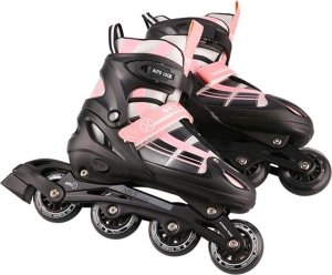 Rolki Nils Extreme NH18366A 2w1 RÓŻOWO-BIAŁE ROZM.L(39-42) ŁYŻWOROLKI Z WYM. PŁ. HOKEJOWĄ NILS EXTREME 4