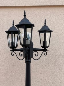 Kinkiet LVT Lvt Victoria 8406 lampa stojąca ogrodowa IP44 3x60W E27 czarna 2