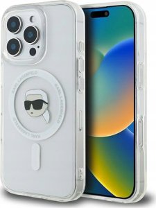 Karl Lagerfeld Karl Lagerfeld KLHMP16XHLSKIH iPhone 16 Pro Max 6.9" biały/white hardcase IML Metal Karl Head MagSafe 1