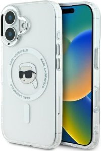 Karl Lagerfeld Karl Lagerfeld KLHMP16MHLSKIH iPhone 16 Plus 6.7" biały/white hardcase IML Metal Karl Head MagSafe 1