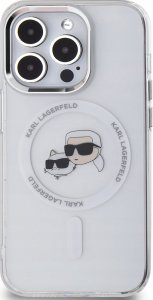 Karl Lagerfeld KLHMP14LHLSKCH iPhone 14 Pro 6.1" biały/white hardcase IML Metal Karl&Choupette Head MagSafe 2