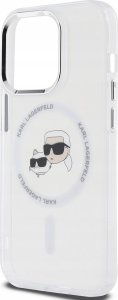 Karl Lagerfeld KLHMP14LHLSKCH iPhone 14 Pro 6.1" biały/white hardcase IML Metal Karl&Choupette Head MagSafe 3