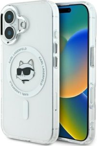 Karl Lagerfeld Karl Lagerfeld KLHMP16MHLSCHH iPhone 16 Plus 6.7" biały/white hardcase IML Metal Choupette Head MagSafe 1