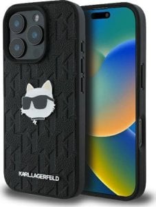 Karl Lagerfeld Karl Lagerfeld KLHCP16LPGKLCHPK iPhone 16 Pro 6.3" czarny/black hardcase Monogram Choupette Head Pin 1