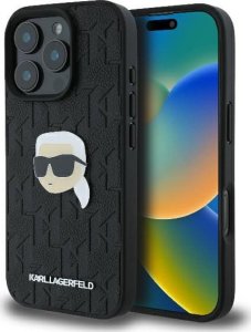 Karl Lagerfeld Karl Lagerfeld KLHCP16LPGKLKIPK iPhone 16 Pro 6.3" czarny/black hardcase Monogram Karl Head Pin 1