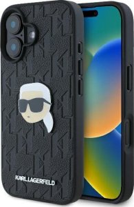 Karl Lagerfeld Karl Lagerfeld KLHCP16SPGKLKIPK iPhone 16 6.1" czarny/black hardcase Monogram Karl Head Pin 1