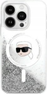 Karl Lagerfeld Karl Lagerfeld KLHMP16XLGKISGH iPhone 16 Pro Max 6.9" hardcase transparent Liquid Glitter Karl Head Magsafe 1