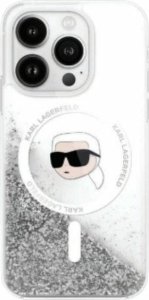 Karl Lagerfeld Karl Lagerfeld KLHMP16LLGKISGH iPhone 16 Pro 6.3" hardcase transparent Liquid Glitter Karl Head Magsafe 1