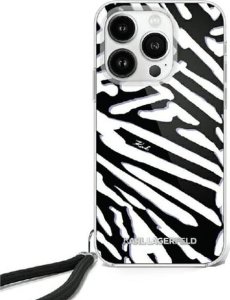 Karl Lagerfeld Karl Lagerfeld KLHCP16LHZBPKCCK iPhone 16 Pro 6.3" czarny/black hardcase IML Zebra Pattern & Cord 1