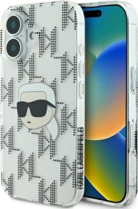 Karl Lagerfeld Karl Lagerfeld KLHCP16SHKLPKHT iPhone 16 6.1" przezroczysty/transparent hardcase IML Karl Head Electroplated 1