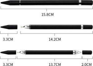 Rysik Alogy Rysik 2w1 Alogy dotykowy pojemnościowy do ekranu telefonu tabletu z długopisem Czarny 2