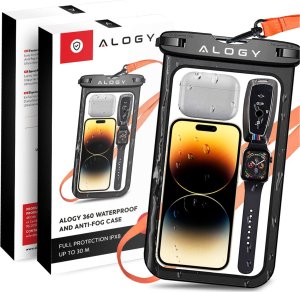 Alogy Etui wodoodporne duże Alogy Waterproof Case torba wodoszczelna uniwersalna IPX8 na telefon i dokumenty do 9 cali  Czarne 1