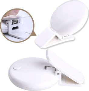 Lampka USB Alogy Lampka LED Mini Selfie Ring Klips do nagrywania robienia zdjęć do telefonu z klipsem Biała 5